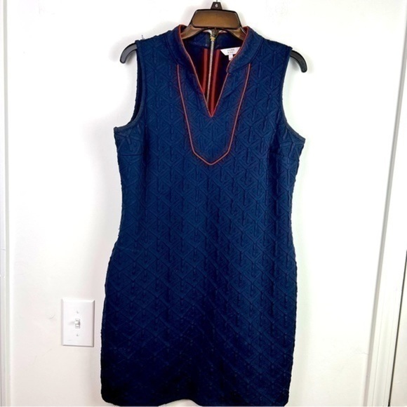 Crown & Ivy Dress womens small The Groove Navy Blue Orange sleeveless - Picture 1 of 10